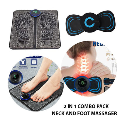 Ems Foot Massager Mat | Mini Body Massager Combo (Pack Of 2)