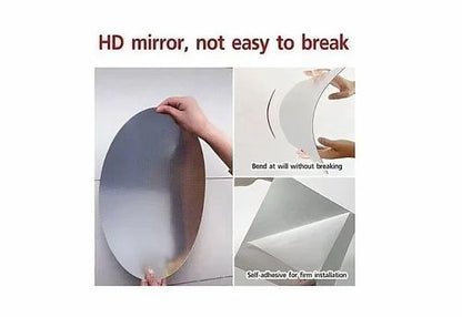 OVAL SHAPE MIRROR WALL STICKER (2PCS)