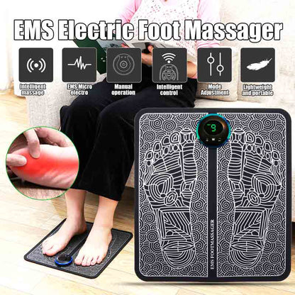 EMS Foot Massager Mat | Portable Folding Feet Massage Pad |  USB Rechargeable