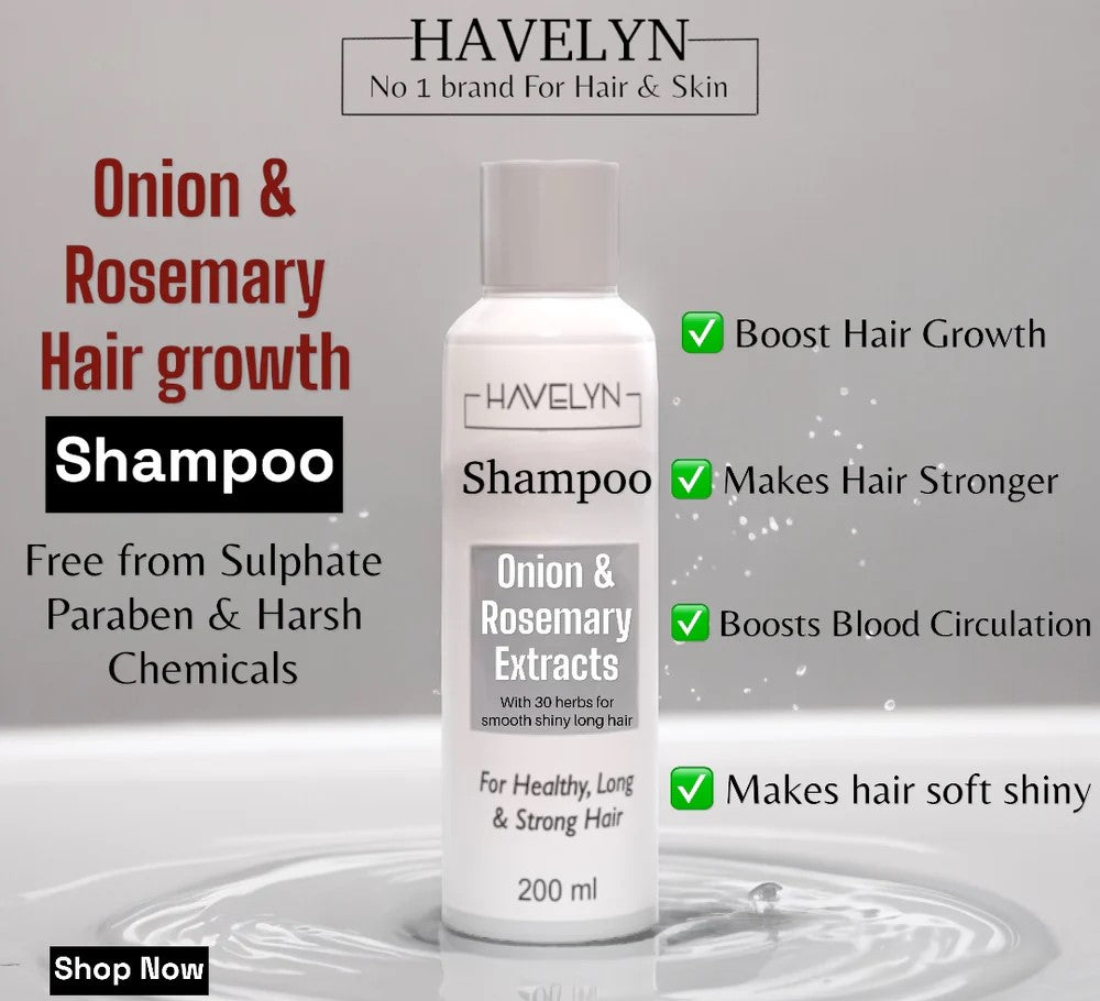 4 in 1 Havelyn deal - Includes Hair Food Oil, Onion & Rosemary Extracts Hair Shampoo, Hair Serum and Hair Mask.