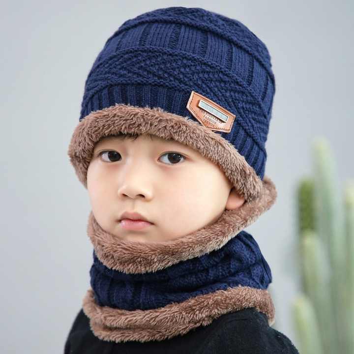 Winter Cap Scarf Set | Neck Warmer Wool Knitted Beanie Cap