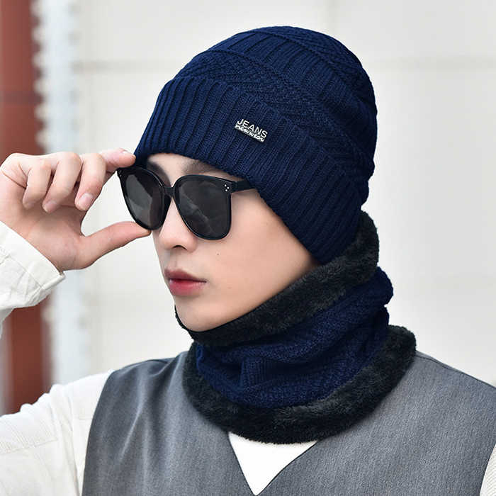 Winter Cap Scarf Set | Neck Warmer Wool Knitted Beanie Cap