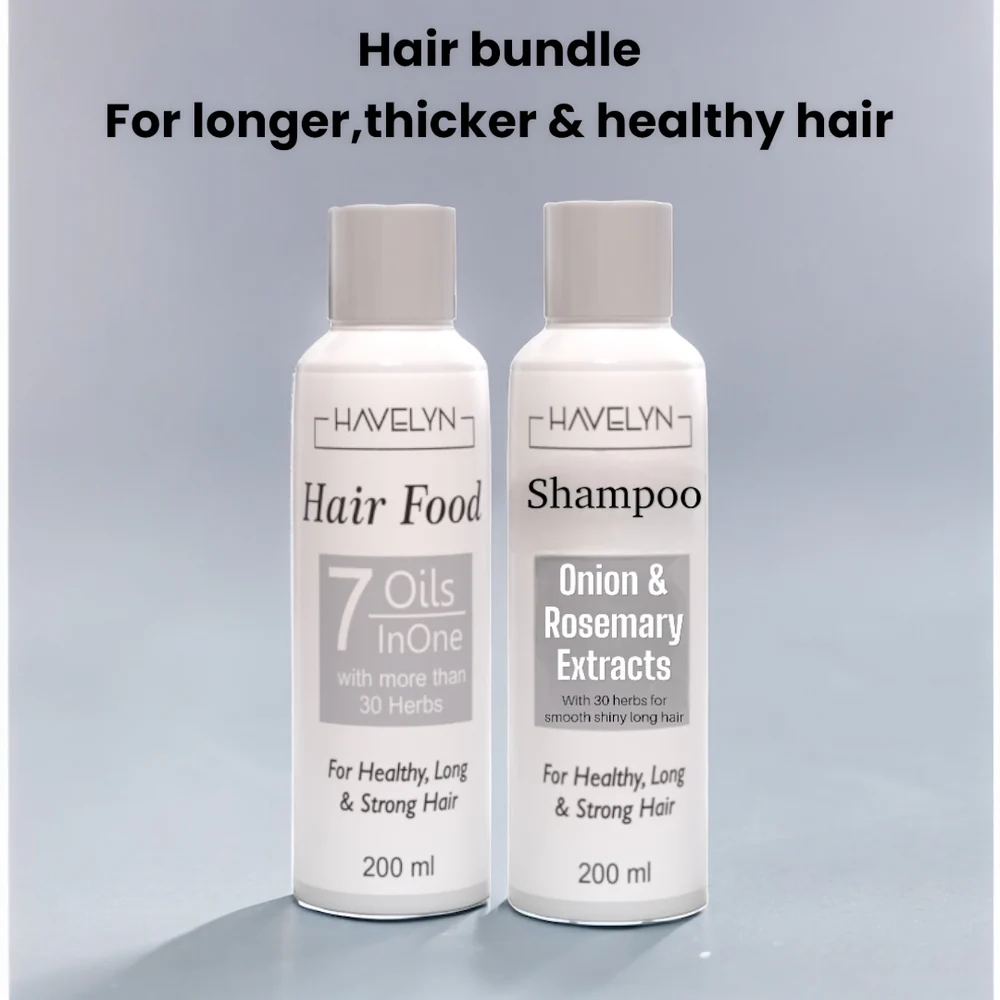 4 in 1 Havelyn deal - Includes Hair Food Oil, Onion & Rosemary Extracts Hair Shampoo, Hair Serum and Hair Mask.