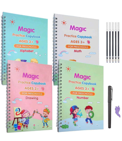 Sank Magic Practice Copybook Set Of 4 Books With Pen & Refills