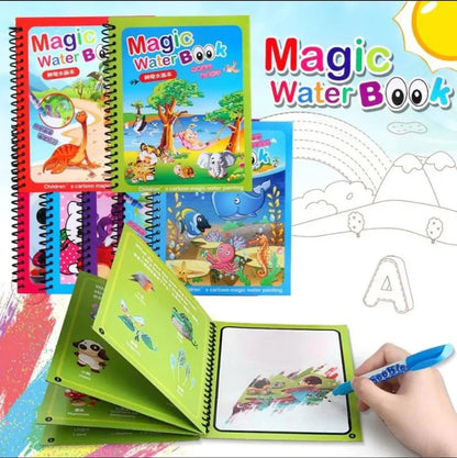 Magic Water Book | Painting Drawing Coloring | Board Book Doodle & Magic Water Pen