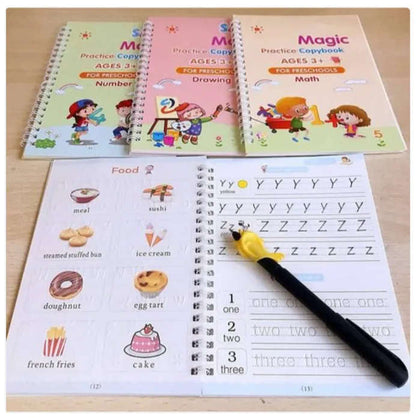 Sank Magic Practice Copybook Set Of 4 Books With Pen & Refills