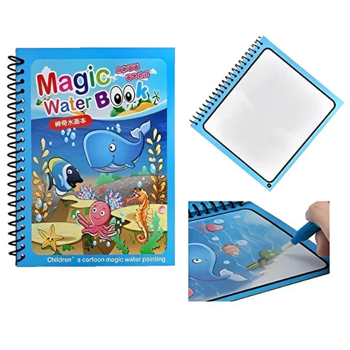 Magic Water Book | Painting Drawing Coloring | Board Book Doodle & Magic Water Pen