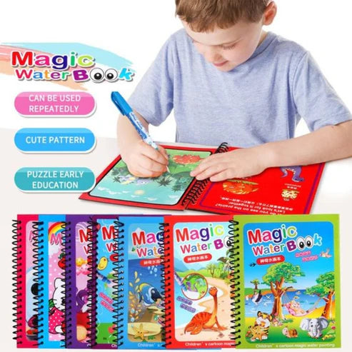 Magic Water Book | Painting Drawing Coloring | Board Book Doodle & Magic Water Pen