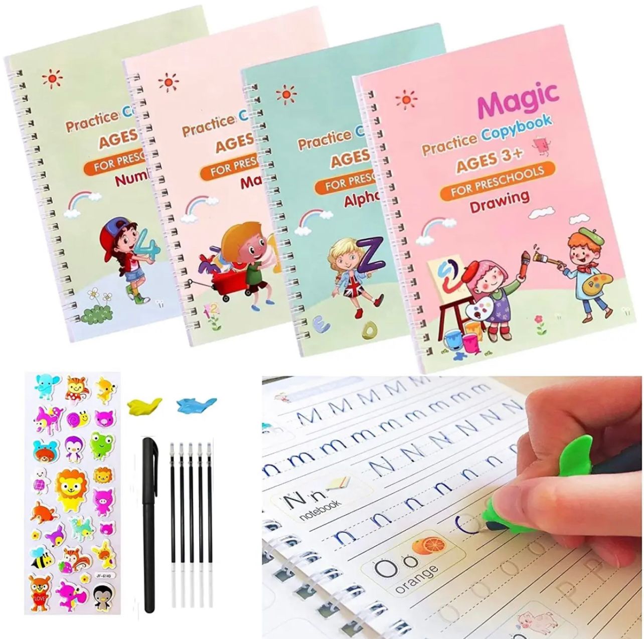 Magic Practice Copybook For Kids | 4 Pcs Set